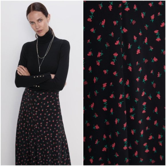 Zara Floral Print Boho Midi Skirt (NWT) - Picture 12 of 15